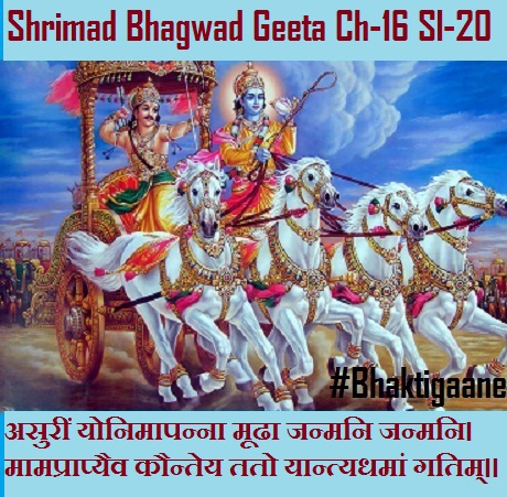 Shrimad Bhagwad Geeta Chapter-16 Sloka-20 Asureen Yonimaapanna Moodha Janmani Janmani.