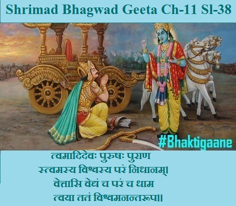 Shriamd Bhagwad Geeta Chapter-11 Sloka -38 Tvamaadidevah Purushah Puraanstvamasy Vishvasy Paran Nidhaanam
