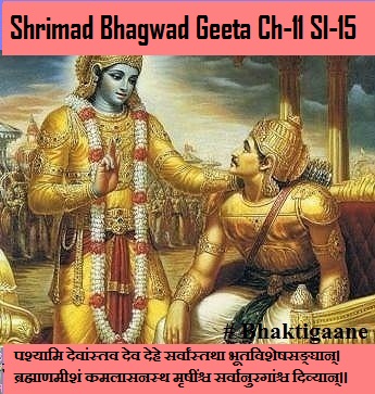 Shrimad Bhagwad Geeta Chapter-11 Sloka-15 Pashyaami Devaanstav Dev Dehe  Sarvaanstatha Bhootavisheshasangha