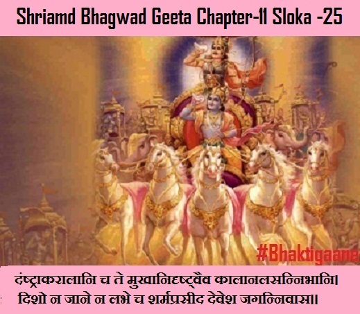 Shriamd Bhagwad Geeta Chapter-11 Sloka -25 Danshtraakaraalaani Ch Te Mukhaanidrshtvaiv Kaalaanalasannibhaani
